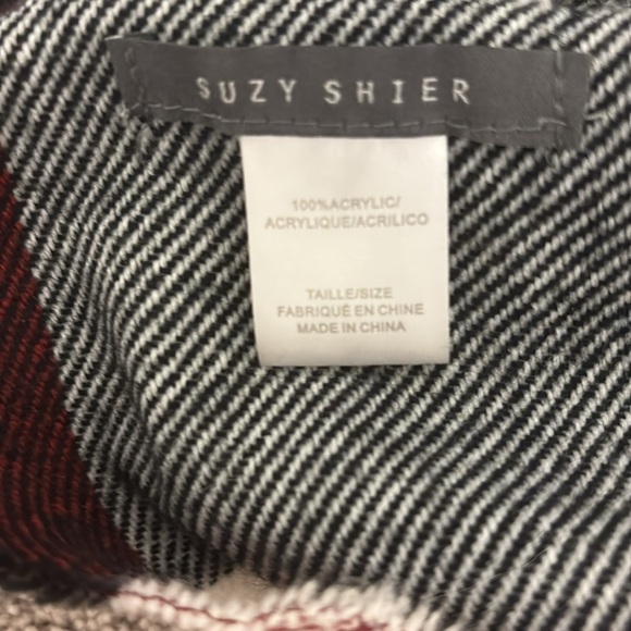 Suzy sheir Plaid wool blend Poncho with zipper - Picture 12 of 14